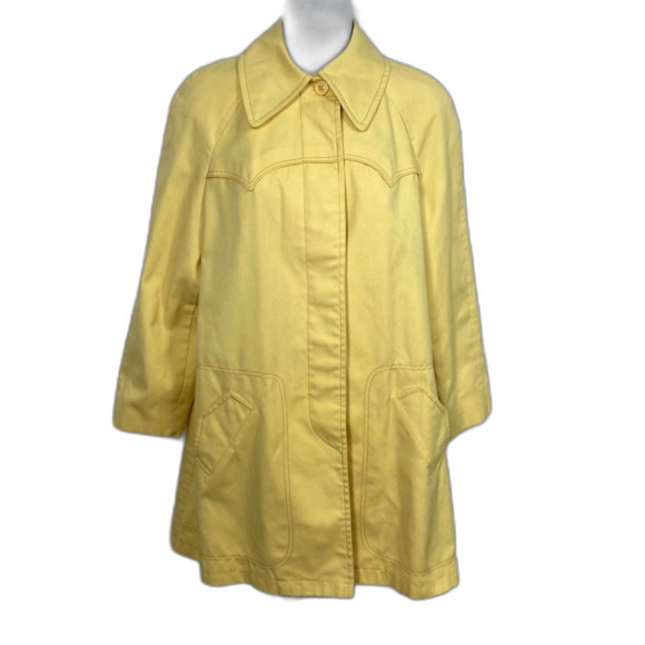 London Fog Jackets & Blazers - Vintage Yellow London Fog Maincoats SZ 10 Reg Button Close 2 Pocket Collar Lined